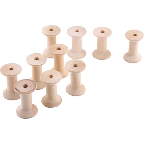 Bobines creuses couleur bois naturel 47 x 31 mm, paquet de 10. (1/5)