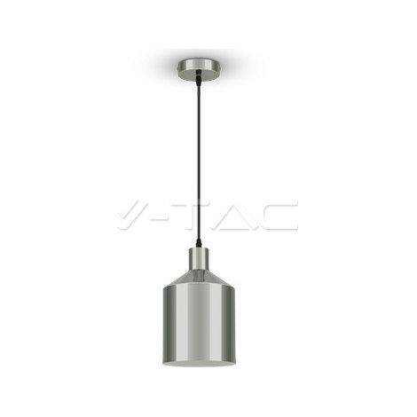 V-TAC VT-8175 Lampadario portalampada 1MT E27 moderno in metallo cromato a specchio Ф170mm - sku 3705 (1/5)
