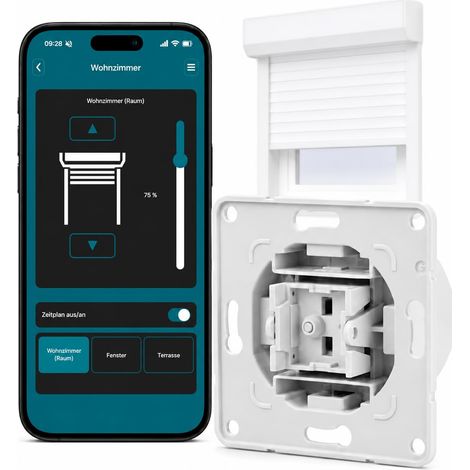 Interrupteur de volet Roulant WiFi Smart Home Contrôle encastré par Application Compatible avec Gira Merten 230 V Minuterie et télécommande Blanc (1/5)