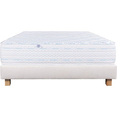 Ensemble matelas mémoire de forme 24 cm avec  sommier beige Beige 160x200 cm
