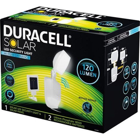 Projecteur solaire LED avec capteur SL001BDU Duracell (1/2)