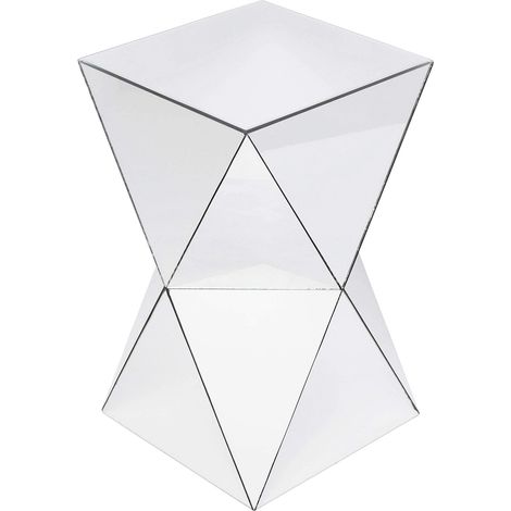 Kare Design Tavolino Luxury Triangle, Argento/ A Specchio, 54X32X32Cm, Forma Geometrica (1/4)
