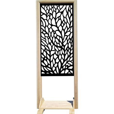 CODIUM - Separè - Paravento modulabile - 70x190cm - in Legno e PVC Nero (1/3)