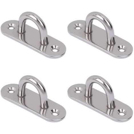 4-teiliges Deckenhaken-Set aus Edelstahl mit länglichen Ösenplatten zum Aufhängen von Stühlen, Hängematten, Yogaschaukeln, Boxsäcken und Blumentöpfen (1/5)