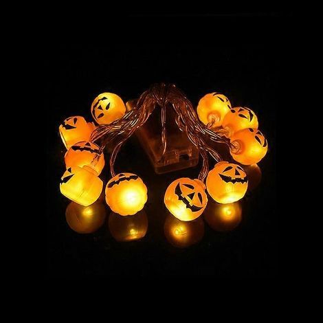 Guirlande lumineuse citrouille d'Halloween 1,5 m, 10 LED, décorations pour fête d'Halloween, intérieur et extérieur, lampe fantôme, ornement 2024Style2