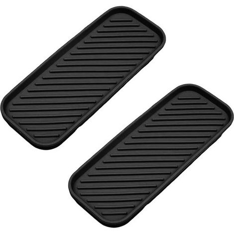 Escurridor de esponja para fregadero - Paquete de 2 - Organizador de fregadero - Bandeja para fregadero - Material de silicona - Escurridor - Jabonera - Apto para cocina y baño - 2289012 mm - Negro (1/5)