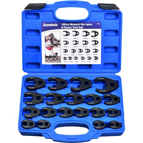 Juego de 19 llaves para machos de roscar - Accionamiento de 1/2" y 3/8" - Accionamiento cuadrado externo de 8-32 mm - Llave de vaso - Juego de llaves de vaso - Juego de llaves de pata de cisne (1/5)