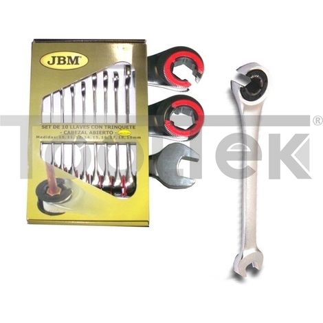 SET DI CHIAVI COMBINATE 10pz A FORCHETTA CON CRICCHETTO EXA