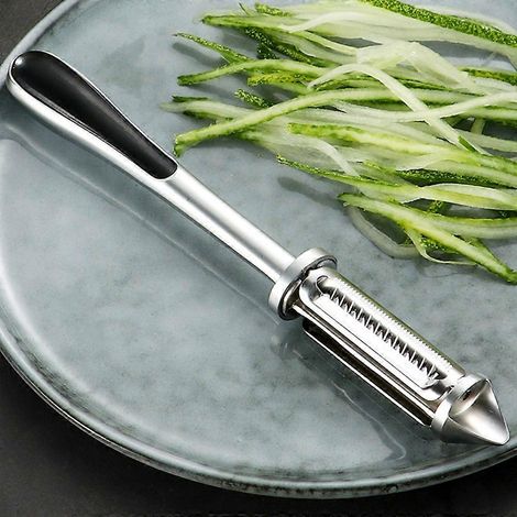 Éplucheur de fruits et légumes en acier inoxydable pour la cuisine, trancheuse à pommes de terre tranchante, manche antidérapant, couteau en céramique de sécurité, accessoire de cuisine (1/2)