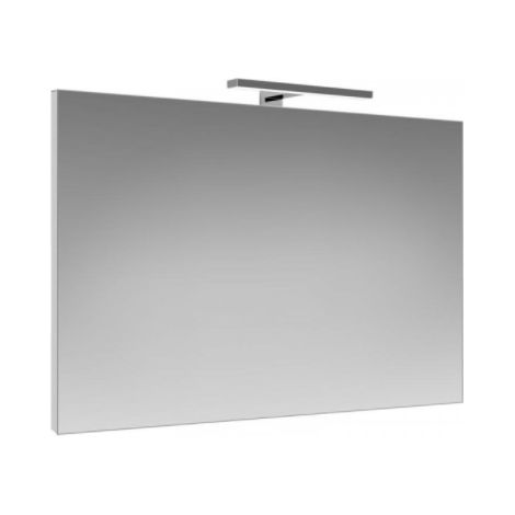 Bodenstehender Badezimmerschrank 80 cm  aus grauem Eichenholz mit Waschbecken und Spiegel – Francia - mit Kolonne Spiegel und LED Lampe - Accessorio: Con specchio e lampada LED