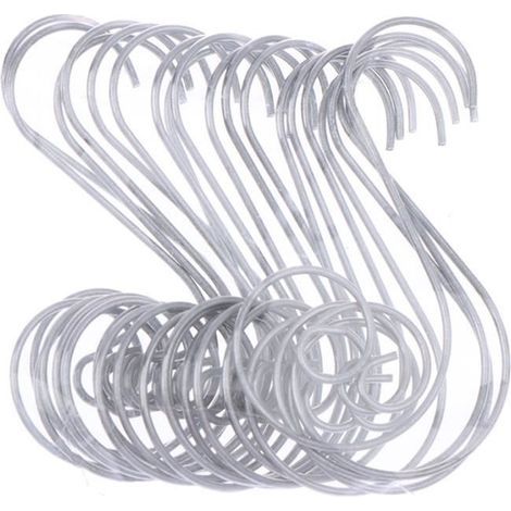 Silberfarbene Mini-Mehrzweckhaken aus Metall in S-Form, 20 Stück, Halterung für Weihnachtsbaumschmuck (1/4)