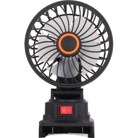 4-inch portable fan with 18V battery, 360° oscillation, and dual USB ports for camping and fishing (1/5)