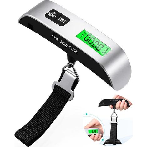Electronic Luggage Scale, Portable Travel Suitcase Scale, Temperature Measurement Function, Tare Function MAX 50 kg/ 110 lb for Travel (1/5)