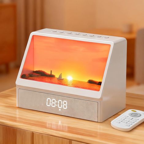 Simulateur d'Aube Réveil Matin Bruit Blanc avec Enceinte Bluetooth Lampe de Chevet Timing Lampe de Réveil avec Réglable Aide à Dormir Veilleuse Ambiance pour les Adultes (1/5)