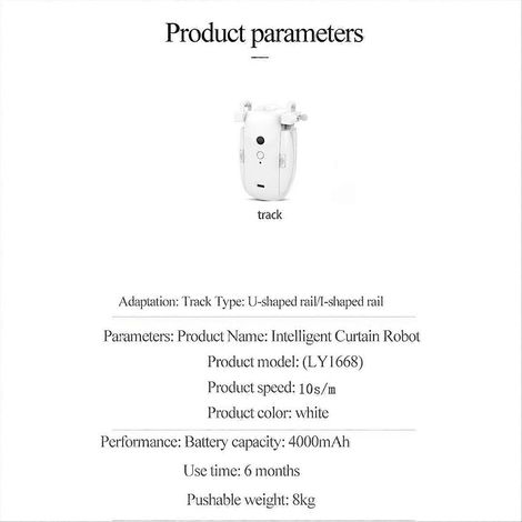 Rideau Motorisé TUYA Bluetooth 2Pièces Robot Ouverture Rail T/U Compatible Track (1/5)
