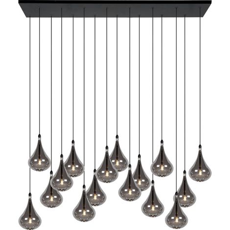Lampada a sospensione glamour nera 16xG4 Lucide Tears (1/5)