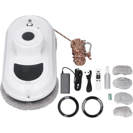 Robot Nettoyeur de Vitres Double Disque, Aspirateur Automatique pour Miroir et Verre, Télécommande, Prise UE 100-240V, Lavage Intelligent (1/5)