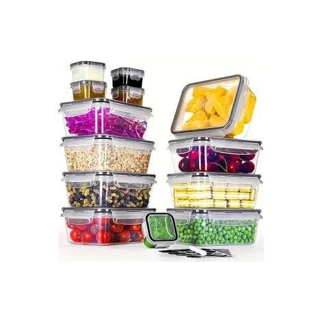 13 Stück Lebensmittelbehälter, mit Deckel und Dichtung,Verschiedene GrößenVorratsdosenset ,uftdichte & auslaufsichere Lunchboxen, Meal Prep Boxen. (1/5)