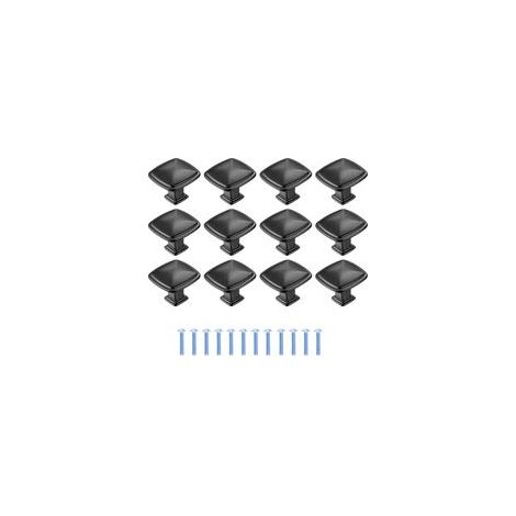 12 Pièces Poignee de Meuble Cuisine Noir, Tiroir de Poignée Porte, Bouton de Meubles Cuisine de Porte, Poignées de Meuble pour Placard Armoire Cuisine - 1,2 po/30 mm