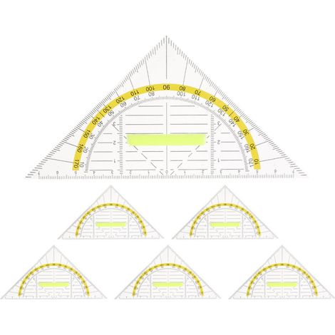Règles de mesure triangulaires, surface lisse, lot 6, plastique (1/5)