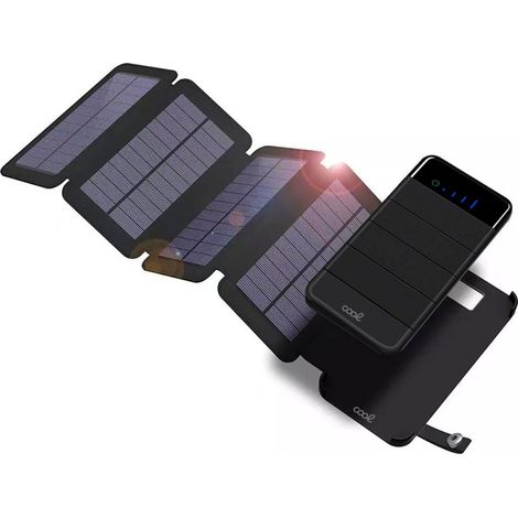 Bateria Externa Universal Power Bank Solar 10.000 mAh con 4 Paneles Solares COOL Negro