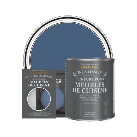 Peinture pour Meubles de Cuisine, Finition Satinée - Encre Bleue (1/2)