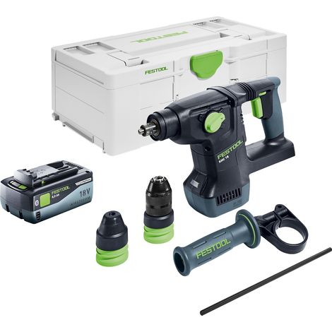 Festool KHC 18 EB-Basic Akku Kombihammer 18 V 2,6 J SDS-Plus Brushless + 1x Akku 8,0 Ah + Systainer - ohne Ladegerät