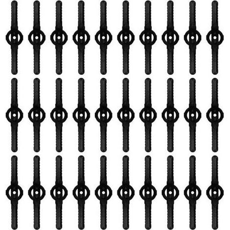 Pair 30 lames de rechange en plastique, compatibles avec les coupe bordures sans fil, les accessoires de tondeuse à gazon, les lames de coupe bordures de jardin noires (1/4)