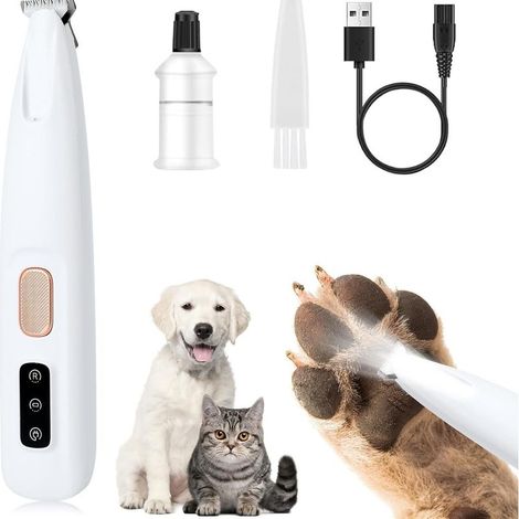 Nouvelle version améliorée 2025 de la tondeuse à pattes pour chiens – Silencieuse et efficace avec lumière LED, taille unique (1/3)