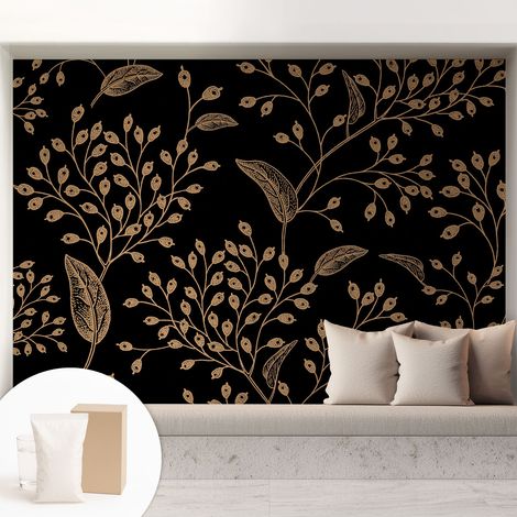 Papier peint intissé décoratif avec motifs pour salon et chambre a motif - Colle incluse gratuite Élégance botanique 208x146 cm (1/5)