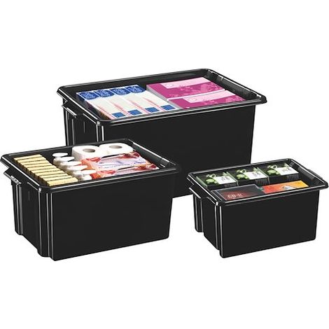Bac de rangement plastique recyclé Cep Strata - 48,5 litres - dim : H 28,3 x L 60,1 cm - Lot de 5 (1/3)