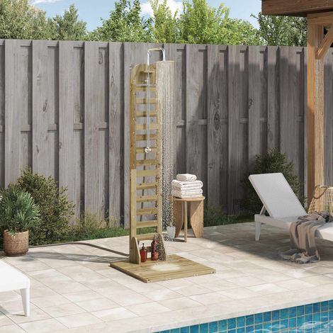 Doccia da esterno 223 cm Naturale vidaXL