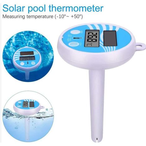 Thermomètre de piscine solaire numérique Thermomètre de spa flottant (bleu) (1/3)