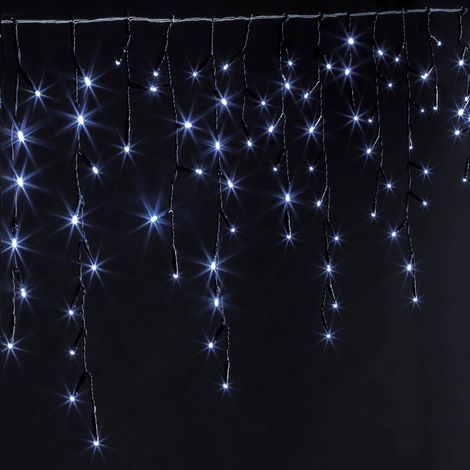 Fééric Lights And Christmas – Guirlande lumineuse d'extérieur 400 cm 240 LED blanc froid – Alimentation par piles – 8 jeux de lumière programmables
