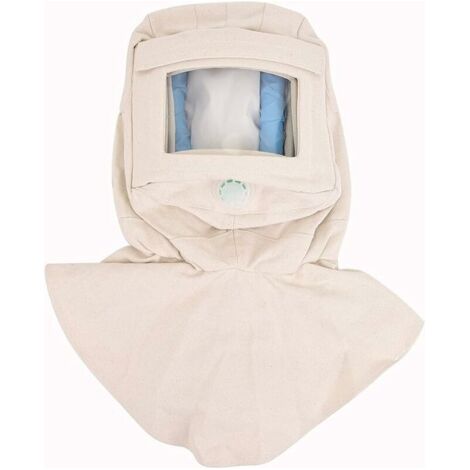 Cagoule de sableur, pare-brise/masque de sableur, masque de protection contre la poussière (beige) (1/5)