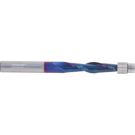 Fraise à affleurer à compression en carbure cémenté, queue de 6,35 mm (1/4"), avec roulement pour le travail du bois et l'ameublement. (1/5)