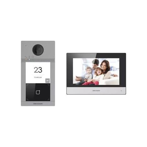 Hikvision DS-KIS604-S Videocitofono Nero 7 pollici HD