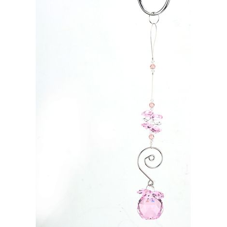 Pendentif En Cristal Rose - Décoration De Fenêtre Et Suspension Lumineuse - Pour Mariage Et Maison - 1 Pièce (1/5)