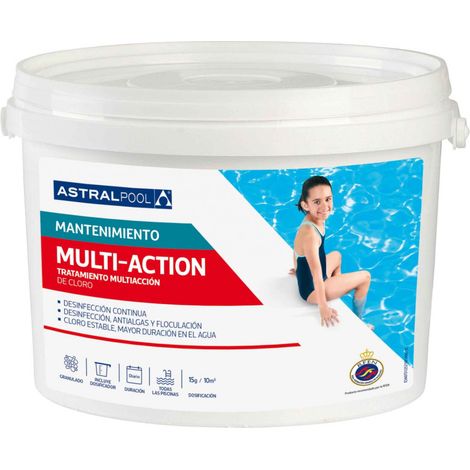 Tratamiento Multiacción de Cloro AstralPool 5KG - Limpieza y Clarificación para Piscinas (1/2)