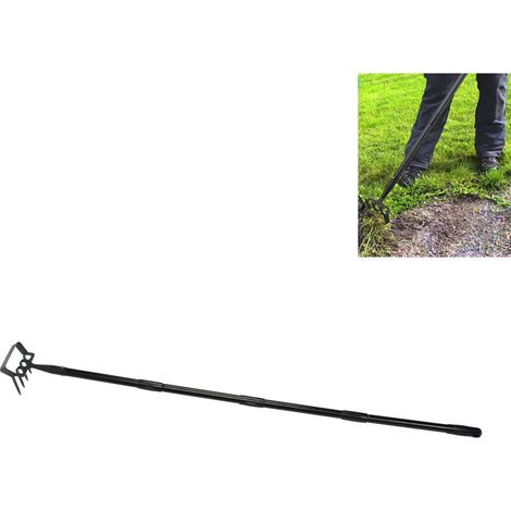 Râteau à Herbe et Bêche à Anneau 2 en 1 pour Jardin Outils de Jardinage Extensibles - KZQ