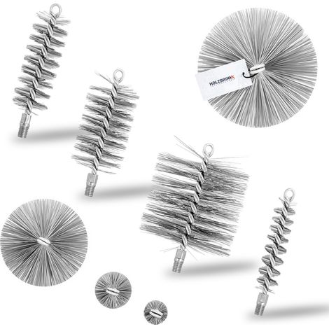 Holzbrink – Hérisson de ramonage 130 mm M12 – Acier galvanisé pour nettoyage cheminée – Fils fins pour zones difficiles d'accès – Compatible cannes M12