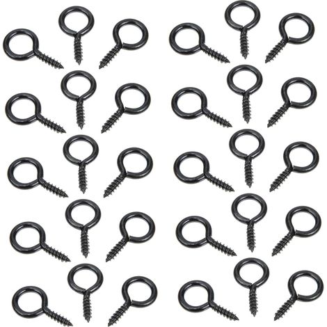 30 crochets plafond, fer, noir, pour suspension et rangement (1/5)