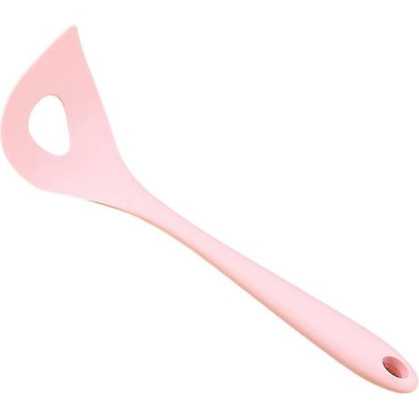 Cuillère à boulettes de viande en silicone, outil de pressage pour la cuisine à domicile, long manche, facile à nettoyer, ustensile efficace pour faire des boulettes de viande avec suspension-Pink