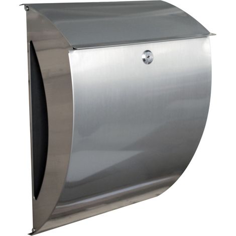 Primaster Briefkasten Edelstahl Wandbriefkasten Zeitungsrolle Postkasten silber