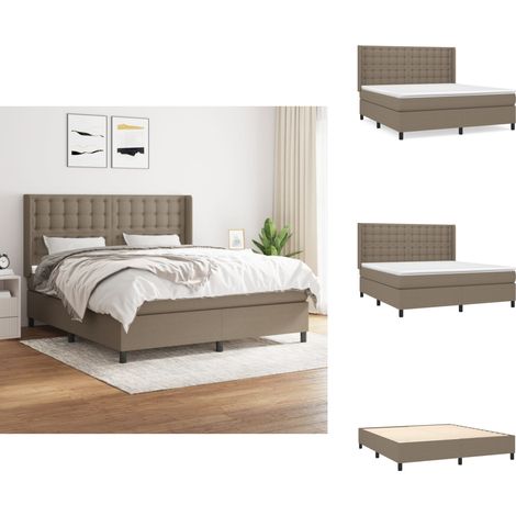 Boxspringbett mit Matratze Taupe 160x200 cm Stoff - Boxspringbett - Doppelbett - Lattenrost - Bettrahmen - Tapete (1/5)