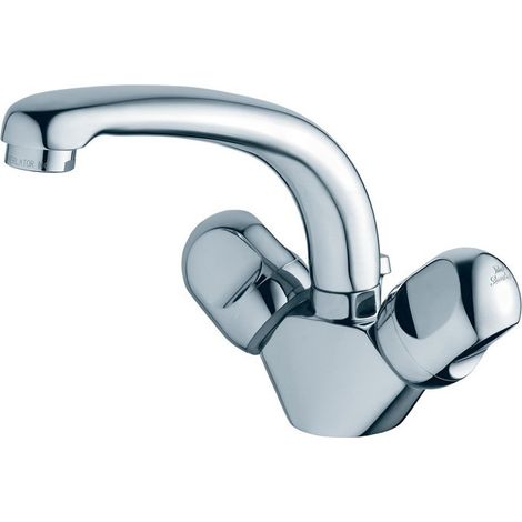 Miscelatore lavabo due comandi ALPHA bocca fusa, piletta cromata, IDEAL STANDARD
