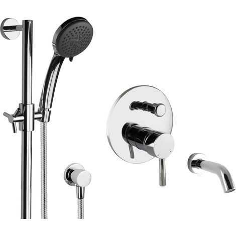 Set de Douche PaulGurkes pour Baignoire, Écoulement mural et Barre de Douche (1/5)