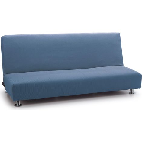Housse élastique pour canapé lit clic clac Trois Places  Modèle Reale  Bleu Ciel  Housse de canapé lit Universelle  Protecteur en Tissu Jacquard Toucher Coton (1/5)