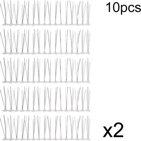Protecteurs Anti-Oiseaux Pointes Inoxydables (10 Unités de 30cm) – Installation Facile pour Fences, Balcons, Éclairage Public et Protection de Sites Industriels (Bâtiments, Hôtels, Pharma) (1/4)