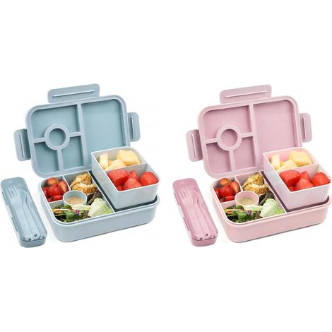 Bugucat Lunchbox Kinder 1300ML 2Set Bento Box Brotdose mit Besteckset (1/5)